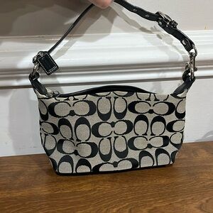 Coach black and grey mini shoulder bag